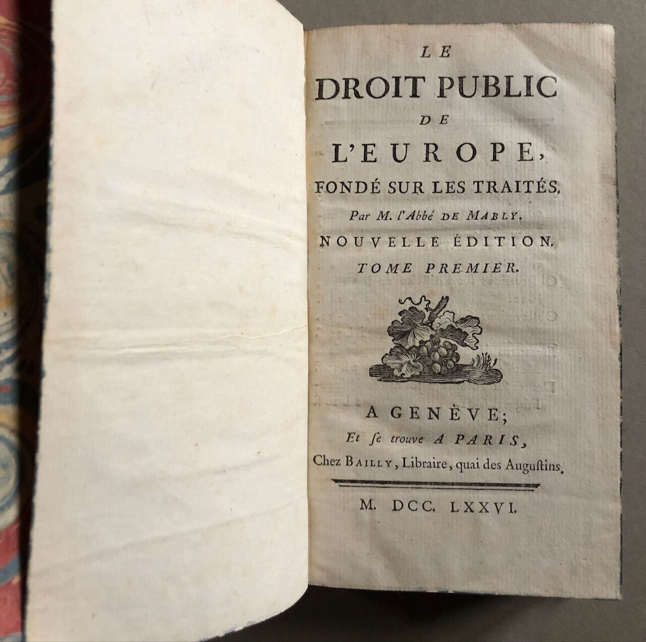 Abbé Mably — Le Droit public de l'Europe fondé sur les traités — Bailly  1776