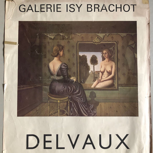 Paul Delvaux — affiche de l'exposition à la galerie Isy Brachot — 70x45 — 1978.