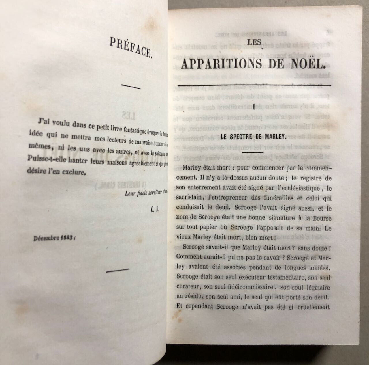 Charles Dickens — Contes — é.o. - envoi autographe Amédée Pichot — Amyot — 1847.