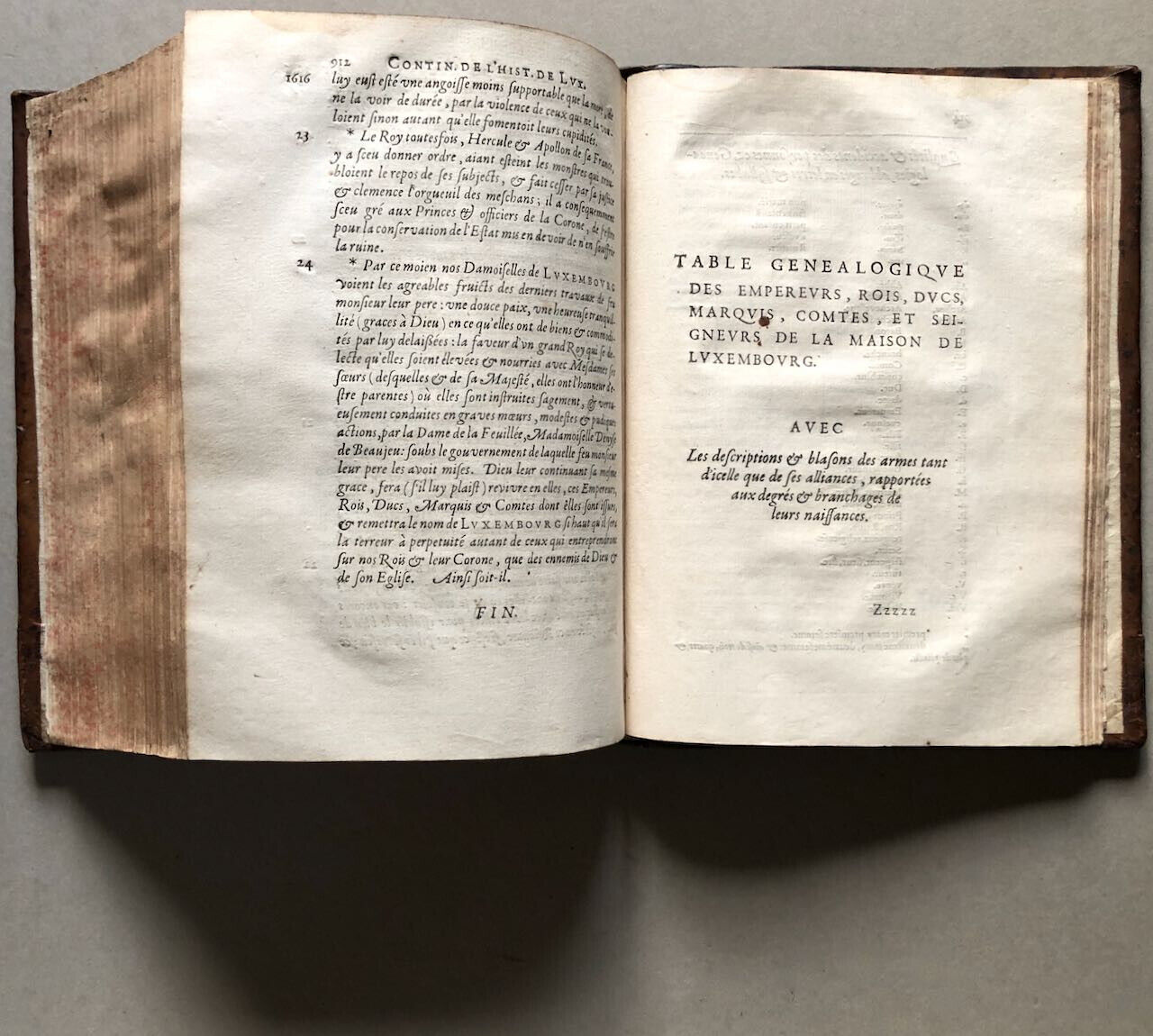 Nicolas Vigner — Histoire de la maison de Luxembourg — in-4° — Blaise — 1619.