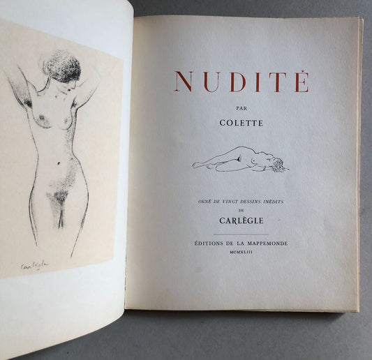 Colette — Nudité — illustrations de Carlègle — éditions de la Mappemonde — 1943.