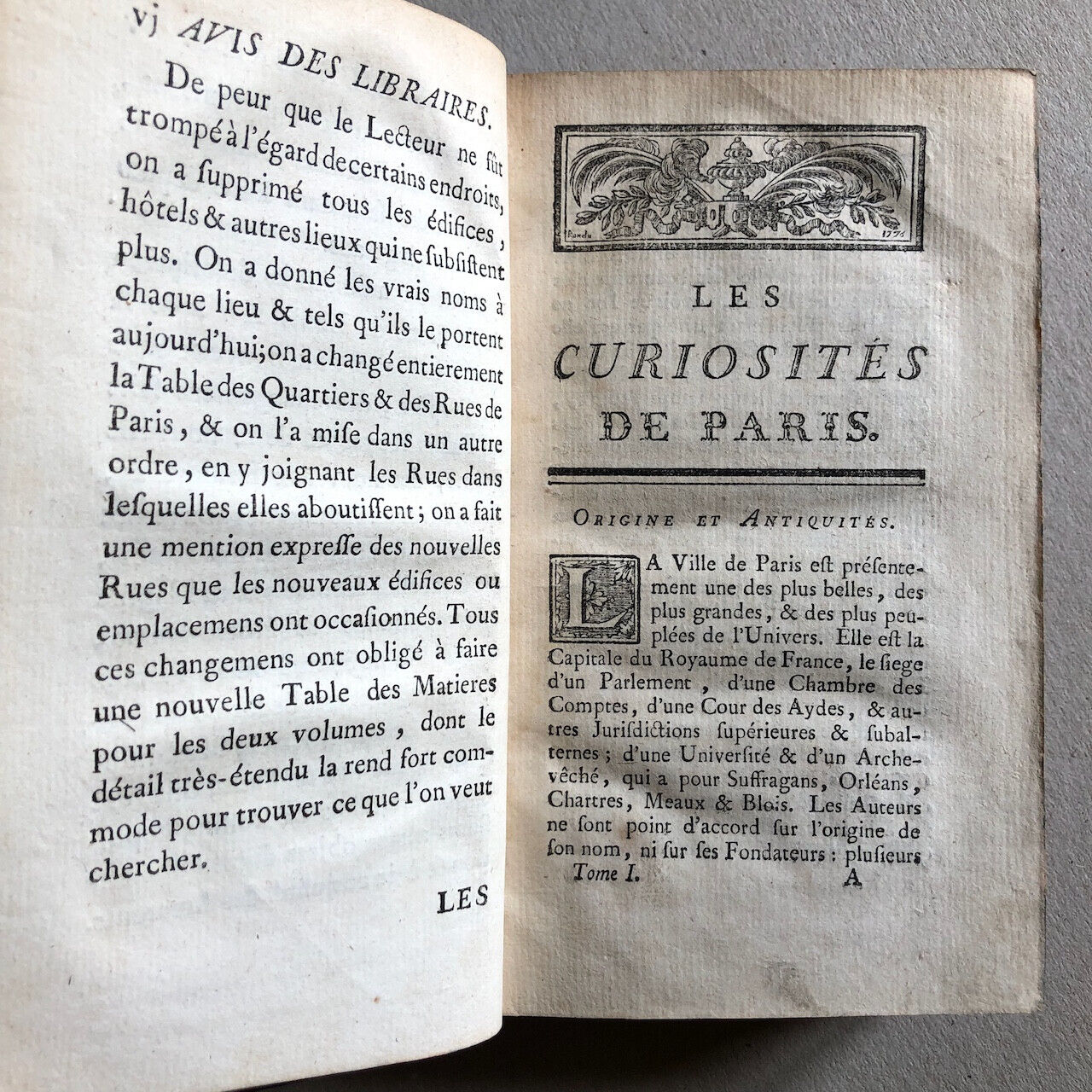 [G.L. Le Rouge] M.L.R. — Curiosités de Paris — Libraires associés — 1778