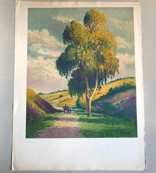 Maximilien Luce — paysage animé — lithographie sur Arches signée dans la planche