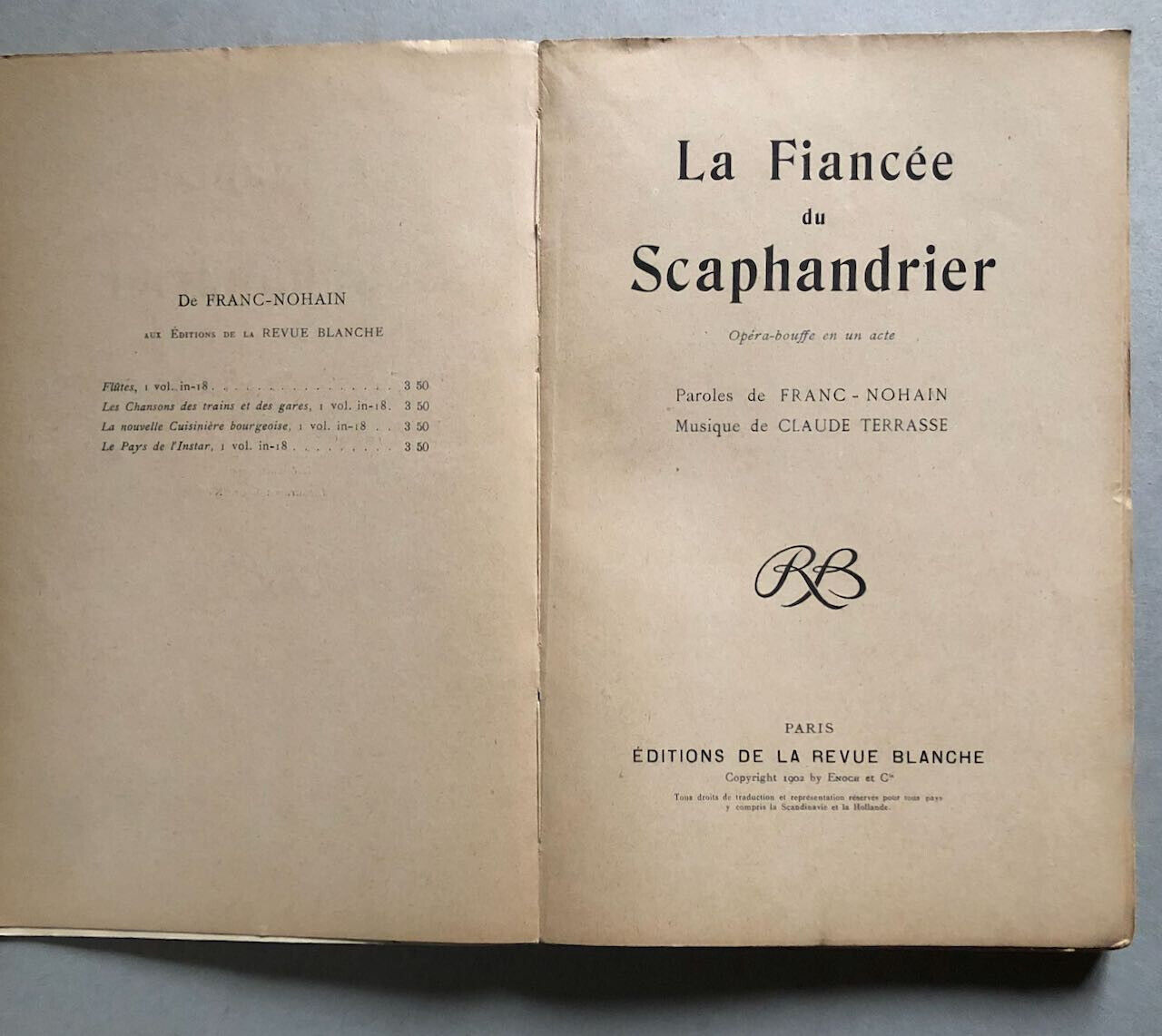 Franc-Nohain, Claude Terrasse — La Fiancée du scaphandrier — couv. Cappiello 190