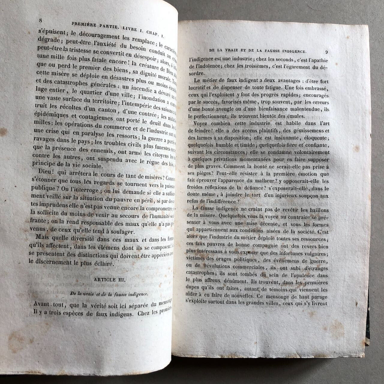 Baron de Gérando — De la Bienfaisance publique — é.o. — 4 vol. — Renouard — 1839