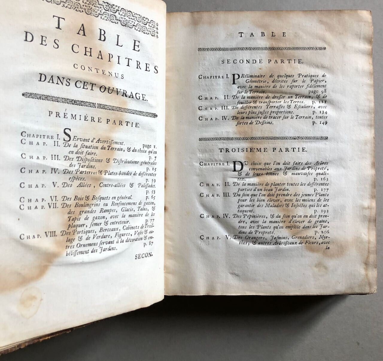 D’Argenville — La Théorie & la pratique du jardinage — 40 pl. h.t. — Husson 1739