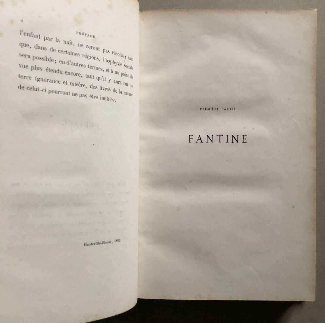 Victor Hugo — Les Misérables — édition originale — 10 vol. — Pagnerre — 1862.