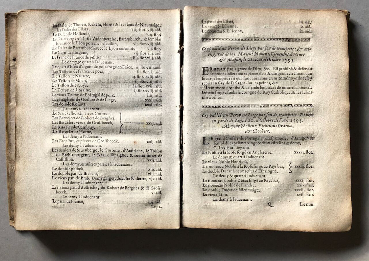 Vlierden — Edicts et publications des monnoyes forgees — Christian Ouwerx — 1623