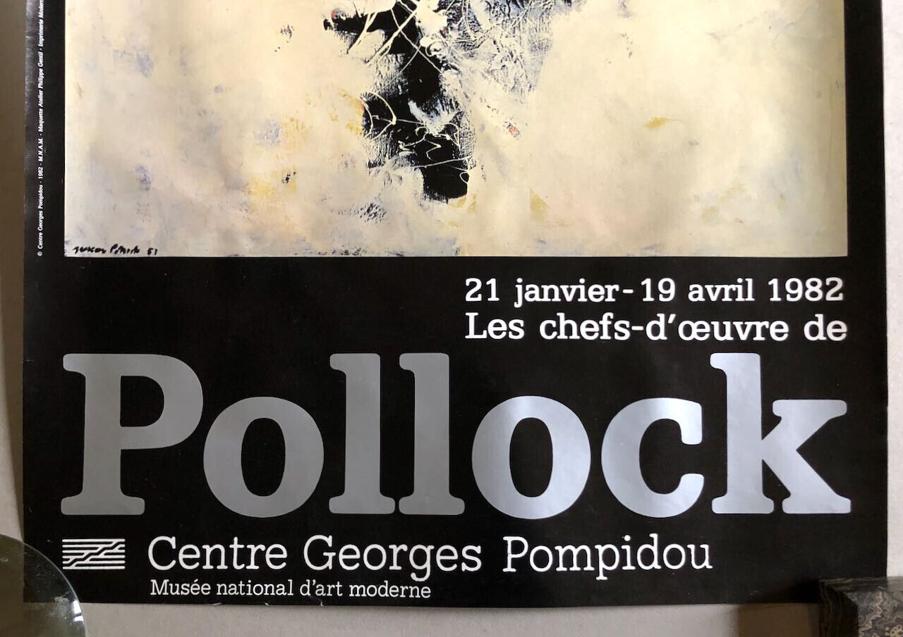 Jackson Pollock — affiche de l'exposition au centre Pompidou — 69 x 38 cm — 1982