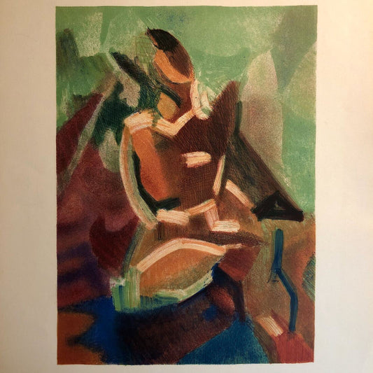 D'après Jacques Villon (1875-1963) — Femme assise — Lithographie / Arches 44x32