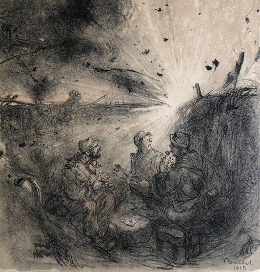 Poulbot — 1ère guerre 14-18 WW1 — lithographie signée et datée 1915 — 53 x 36 cm