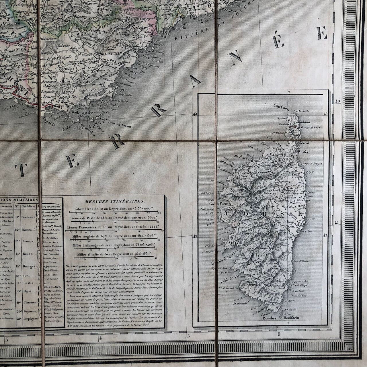 Dufour — Carte de France en 4 parties entoilées - emboîtage — Simonneau — 1840.