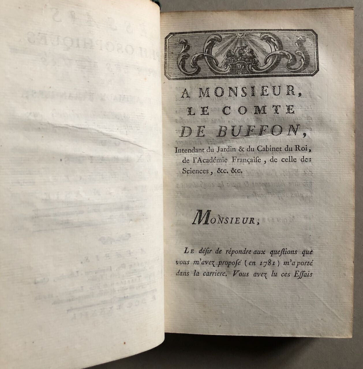 Foucher d’Obsonville — ‎Essais philosophiques [...] — é.o. — Couturier — 1783.