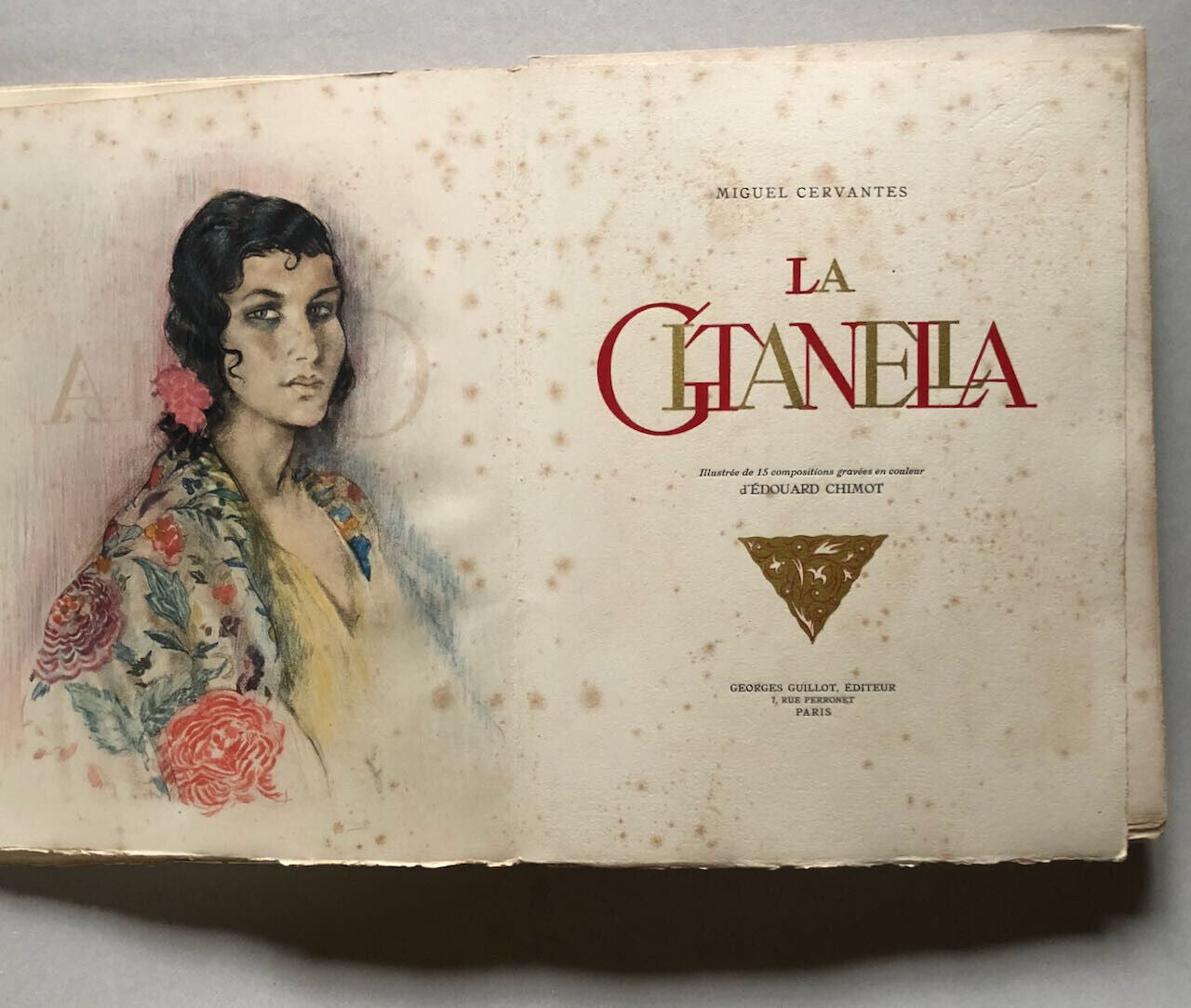 Cervantes — La Gitanella — Ill. d’Édouard Chimot — eau-forte n° — Guillot — 1948