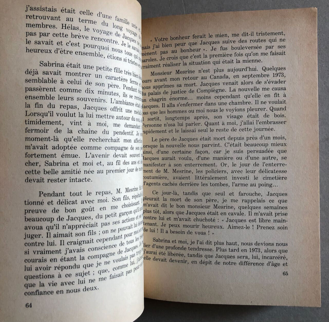 Jocelyne Deraiche — J'ai tant aimé Mesrine — édition originale — Stanké — 1979.