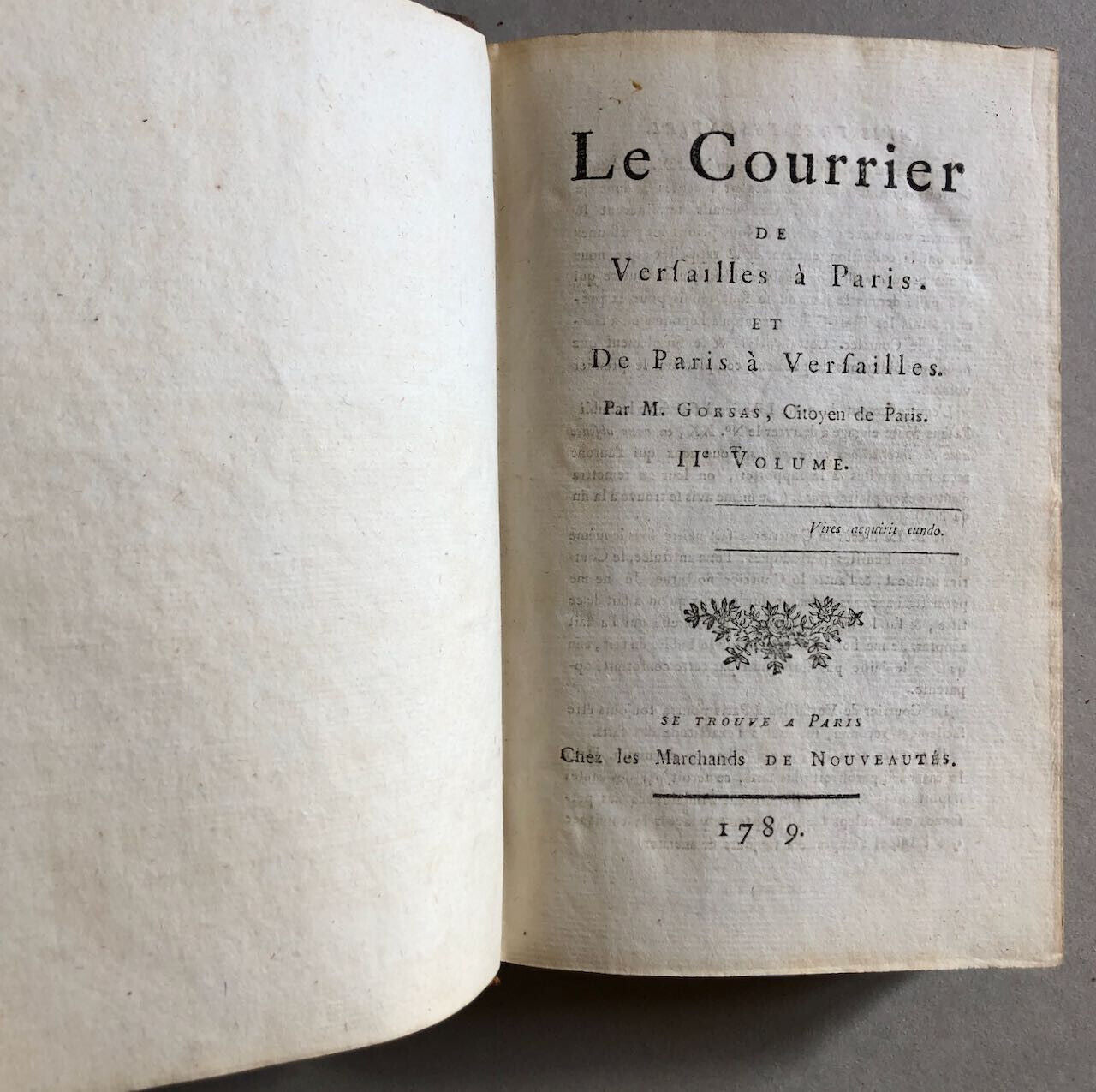 Antoine-Joseph Gorsas — Le Courrier de Versailles à Paris — 3 vol. — 1789.