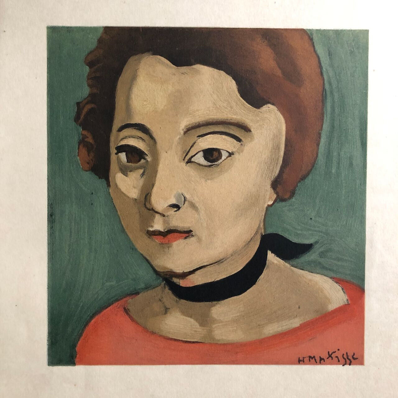 D'après Henri Matisse — Marguerite au ruban de velours noir — lithographie/vélin