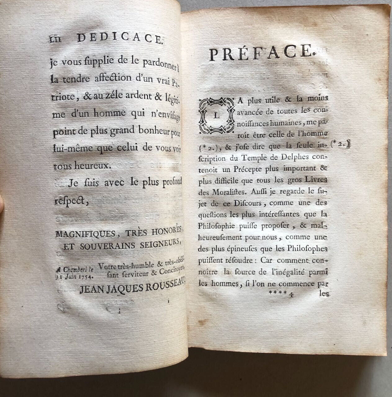 Rousseau — Discours sur l'origine[…]de l’inégalité parmi les hommes — Rey — 1755