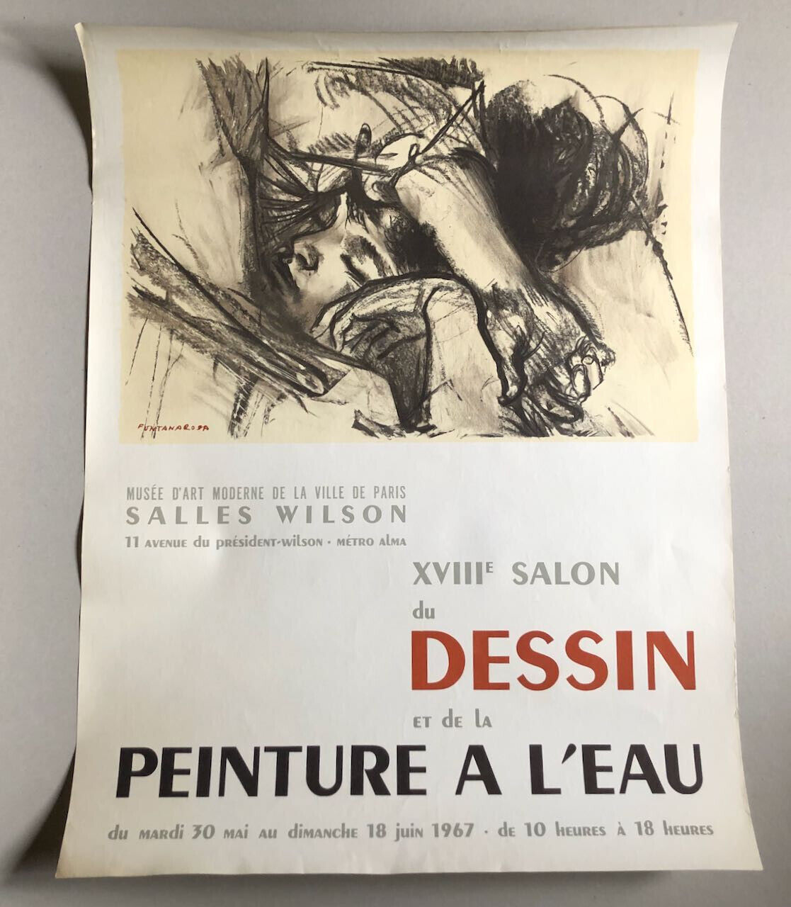 Fontanarosa — affiche du XVIIIe salon du dessin et de la peinture à l'eau — 1967