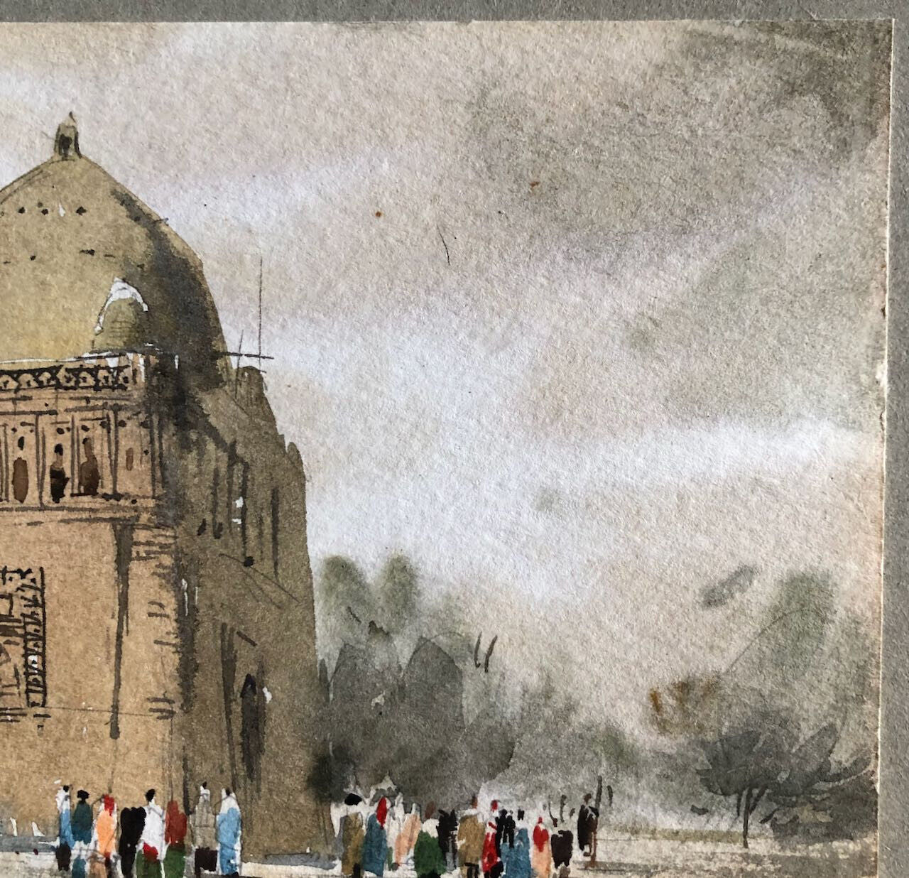 Anzor A. Salve — vue du mausolée des Samanides à Boukhara — aquarelle sur papier