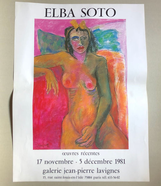 Elba Soto — affiche de l'exposition à la galerie Lavignes — 76 x 56 cm. — 1981.