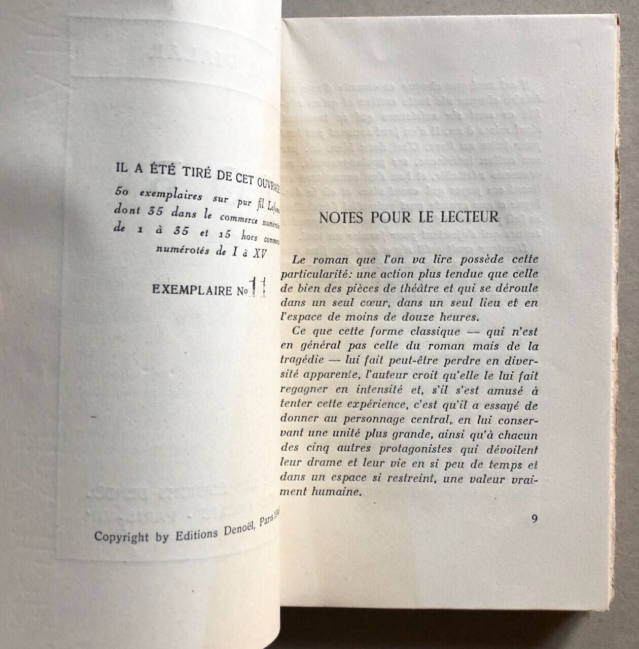 Paul Vialar — Job — é.o. — ex. sur pur fil Lafuma n° / 50 — Denoël — 1946.