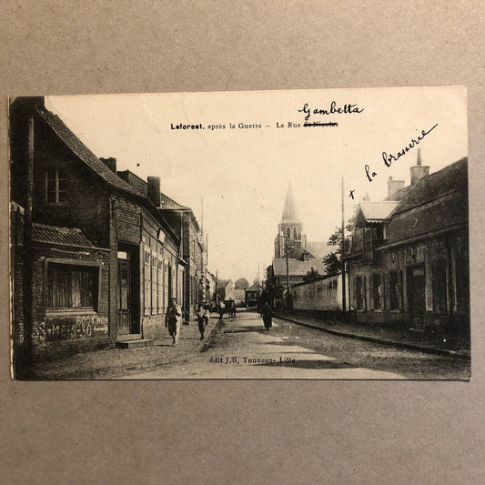 62 - Leforest — après la Guerre , rue St Nicolas — J.B Tonneau , Lille — 1920.