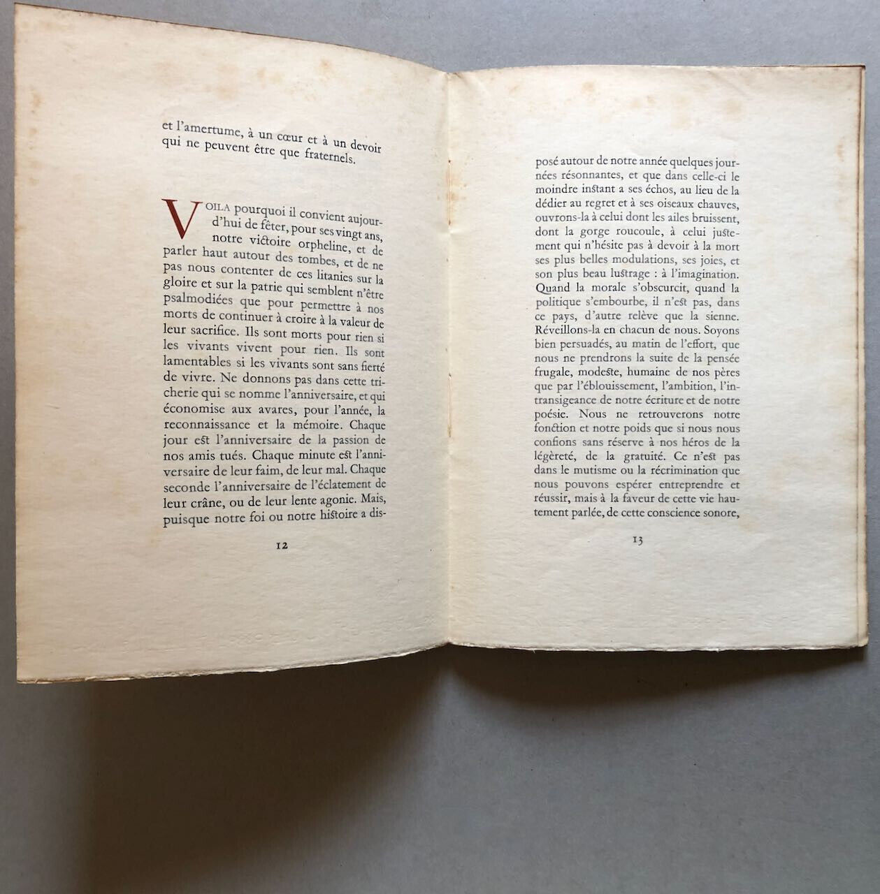 Jean Giraudoux — Pour ce onze novembre — é.o. / ex. n° + envoi — Grasset — 1938.