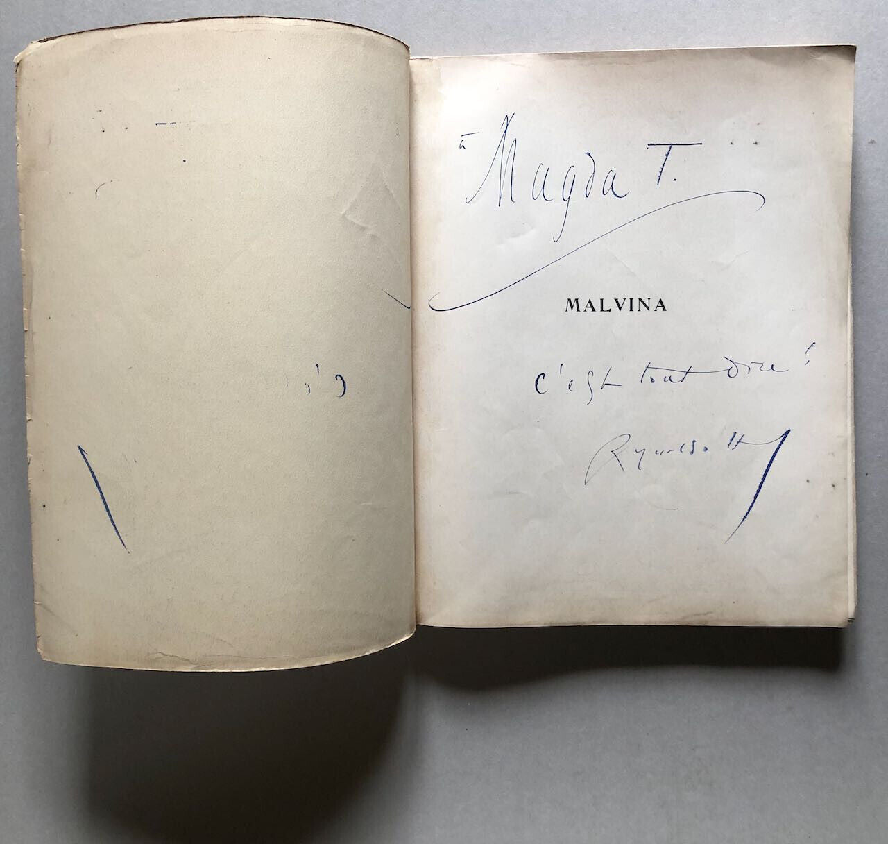 Reynaldo Hahn — Malvina — envoi autographe à Magda Tagliaferro — Heugel — 1935.