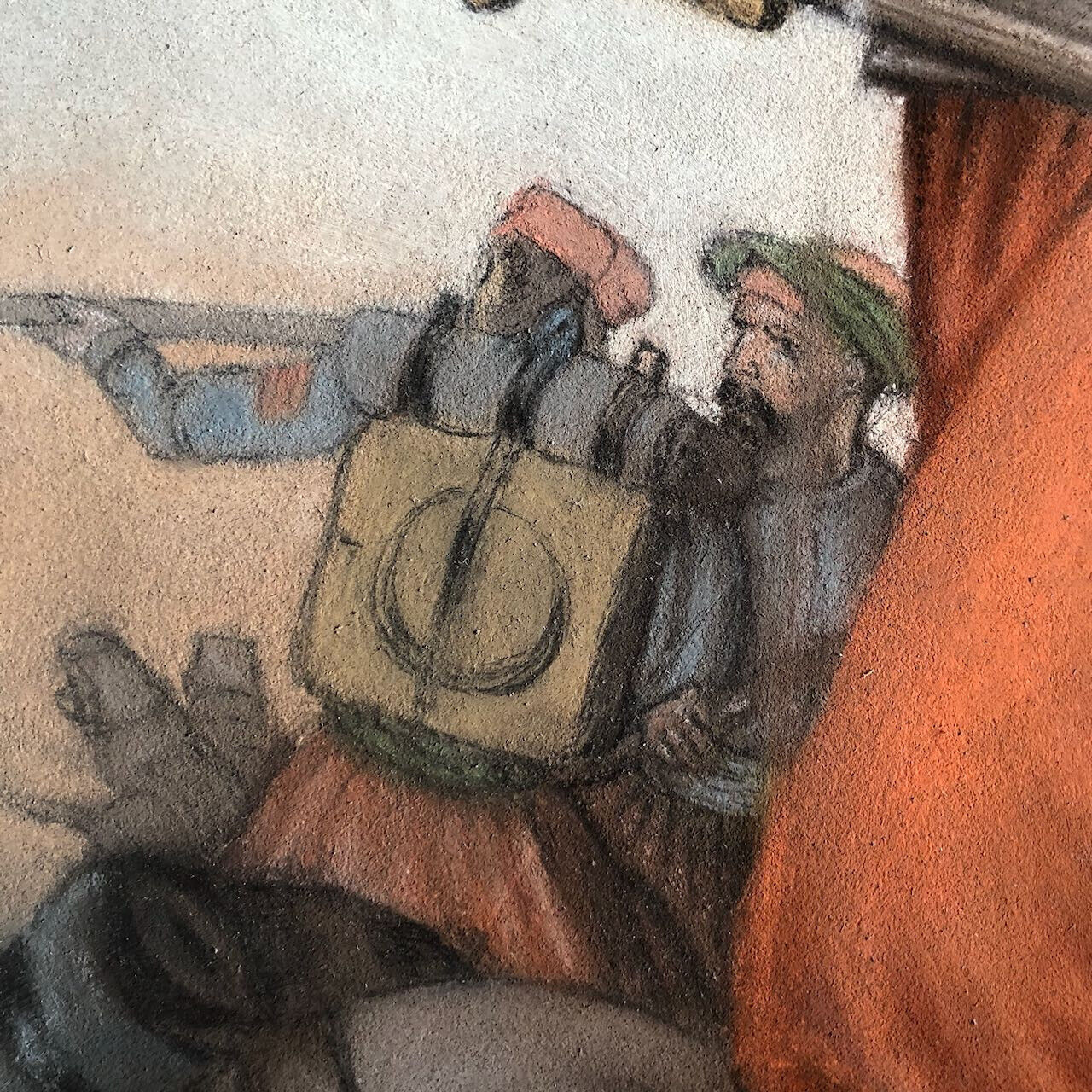 Scène de bataille au zouave — pastel sur papier — 63 x 50,5 cm. — XIXe siècle.