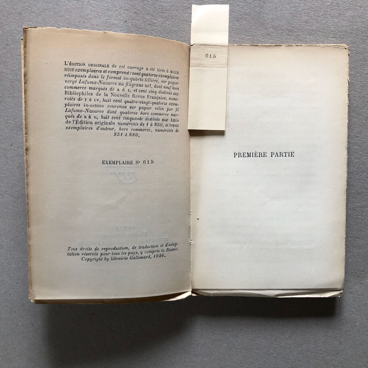 Jules Supervielle — Le Voleur d'enfants — É. O. numérotée / pur fil — NRF — 1926