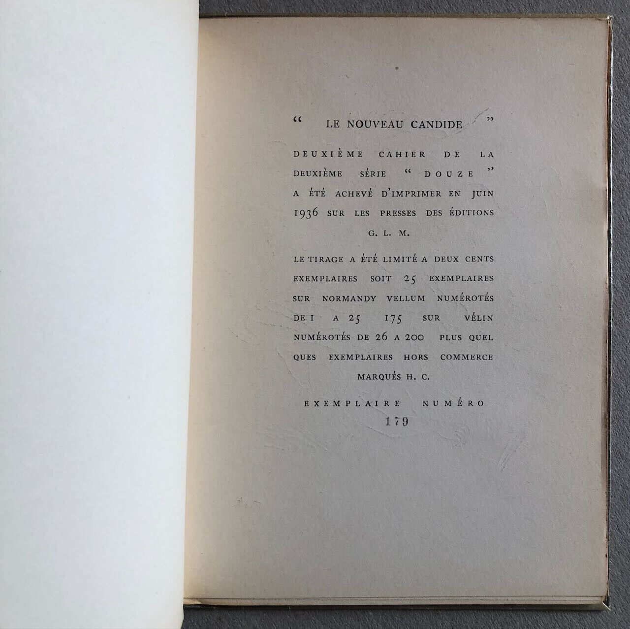 Valentine Penrose — Le nouveau Candide — Front. Paalen — éo n°/200 — GLM — 1936.
