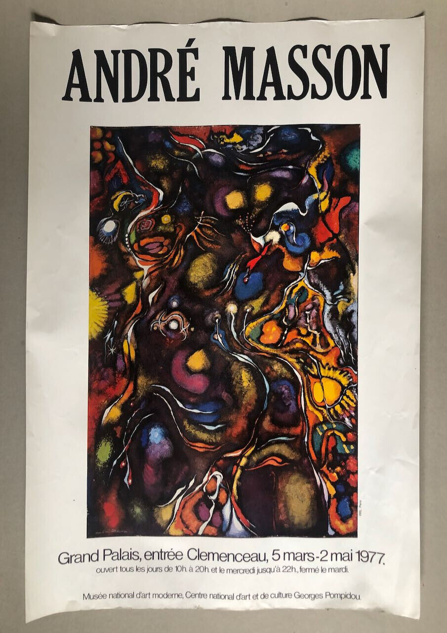 André Masson — affiche de l'exposition au Grand Palais — 60 x 40 cm. — 1977.