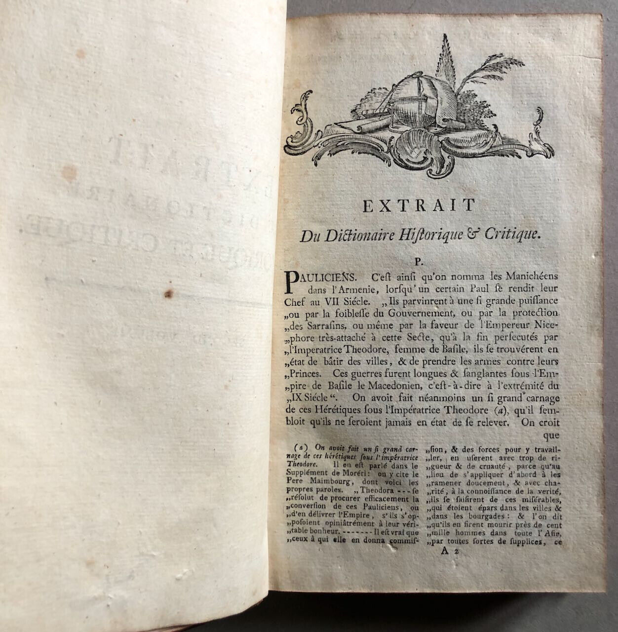 Frédéric II — Extrait du dictionaire de Bayle […] en 2 volumes — Voss — 1767.