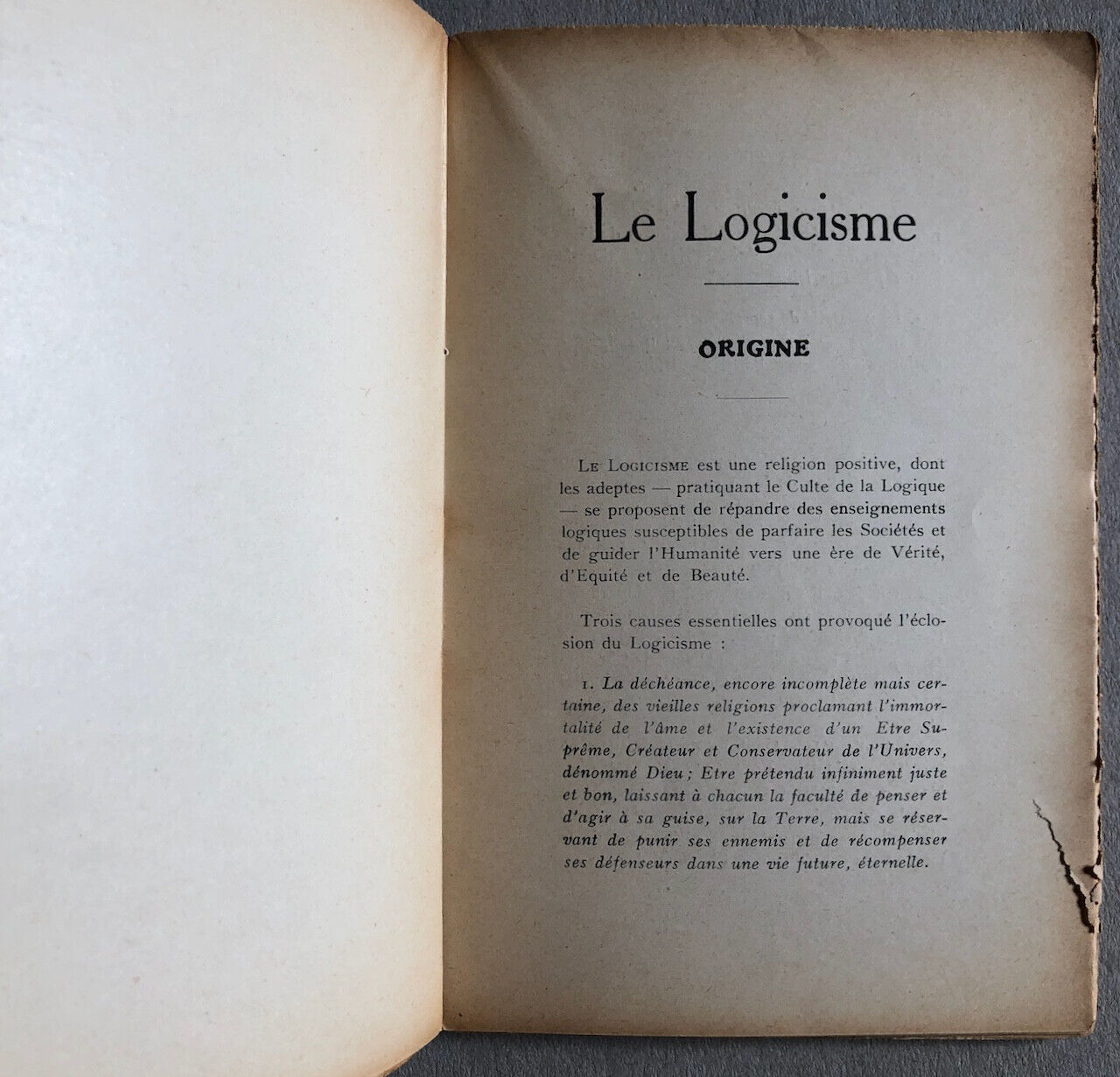 C.C. Calderon — Le Logicisme, origine, doctrine, organisation — Chantenay — 1915