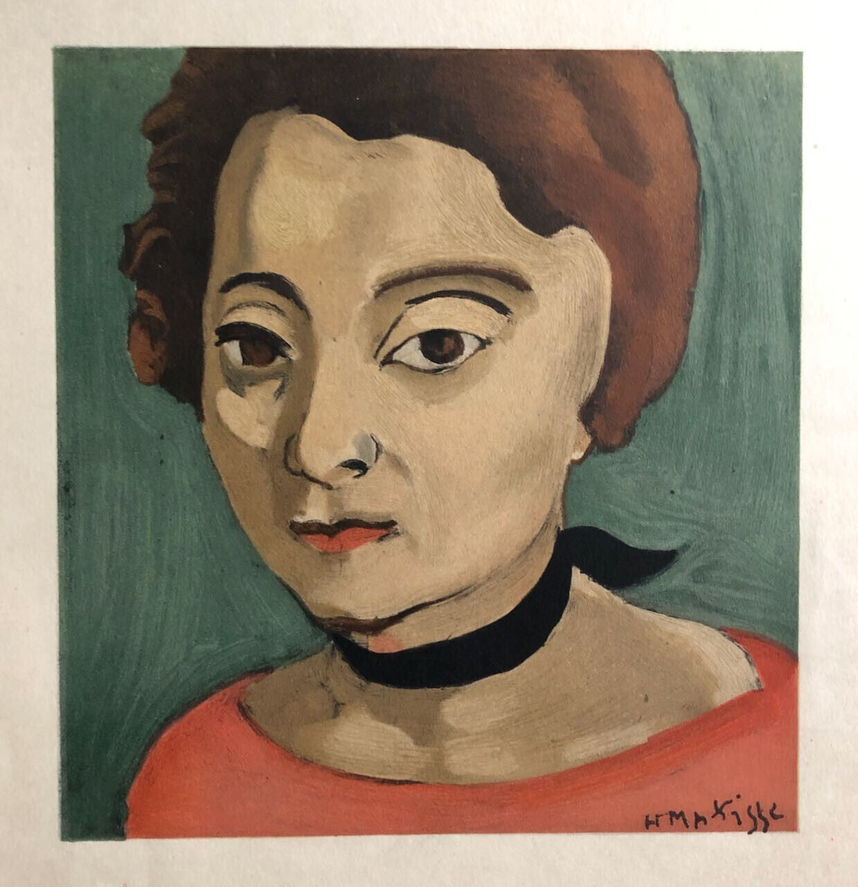 D'après Henri Matisse — Marguerite au ruban de velours noir — lithographie/vélin