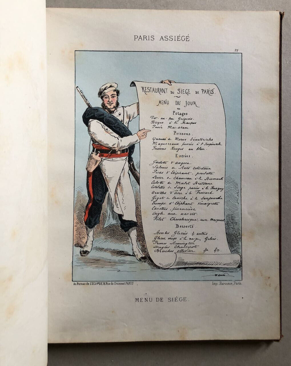 Draner — Souvenirs du siège de Paris — 93 pl. lithographiées couleur — 1870-1871