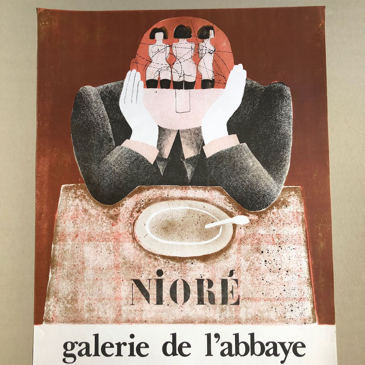 Yves Nioré — affiche de l'exposition à la galerie de l'abbaye — 64,5x47,5 — 1974