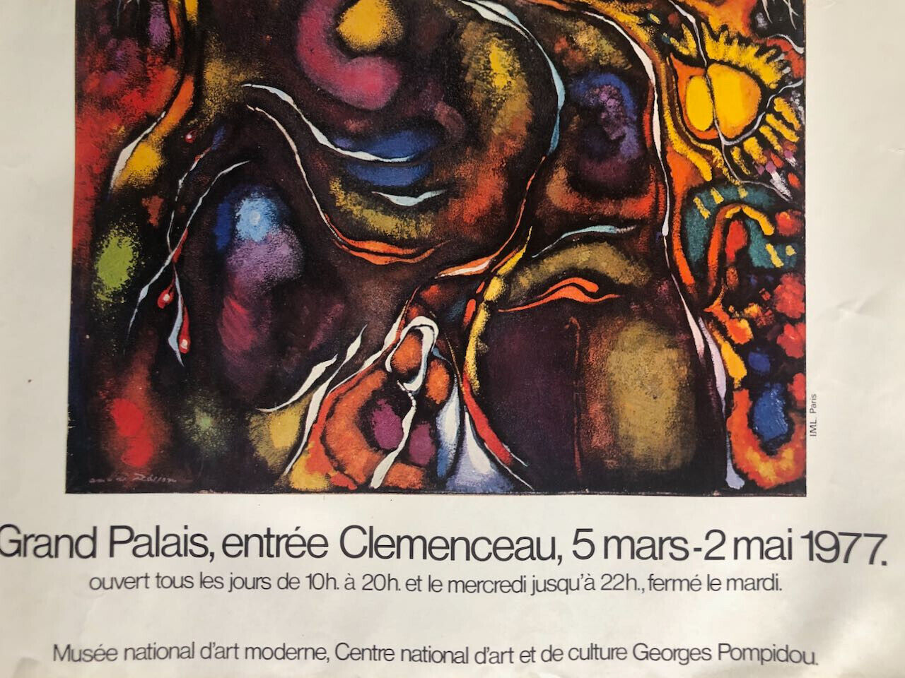 André Masson — affiche de l'exposition au Grand Palais — 60 x 40 cm. — 1977.