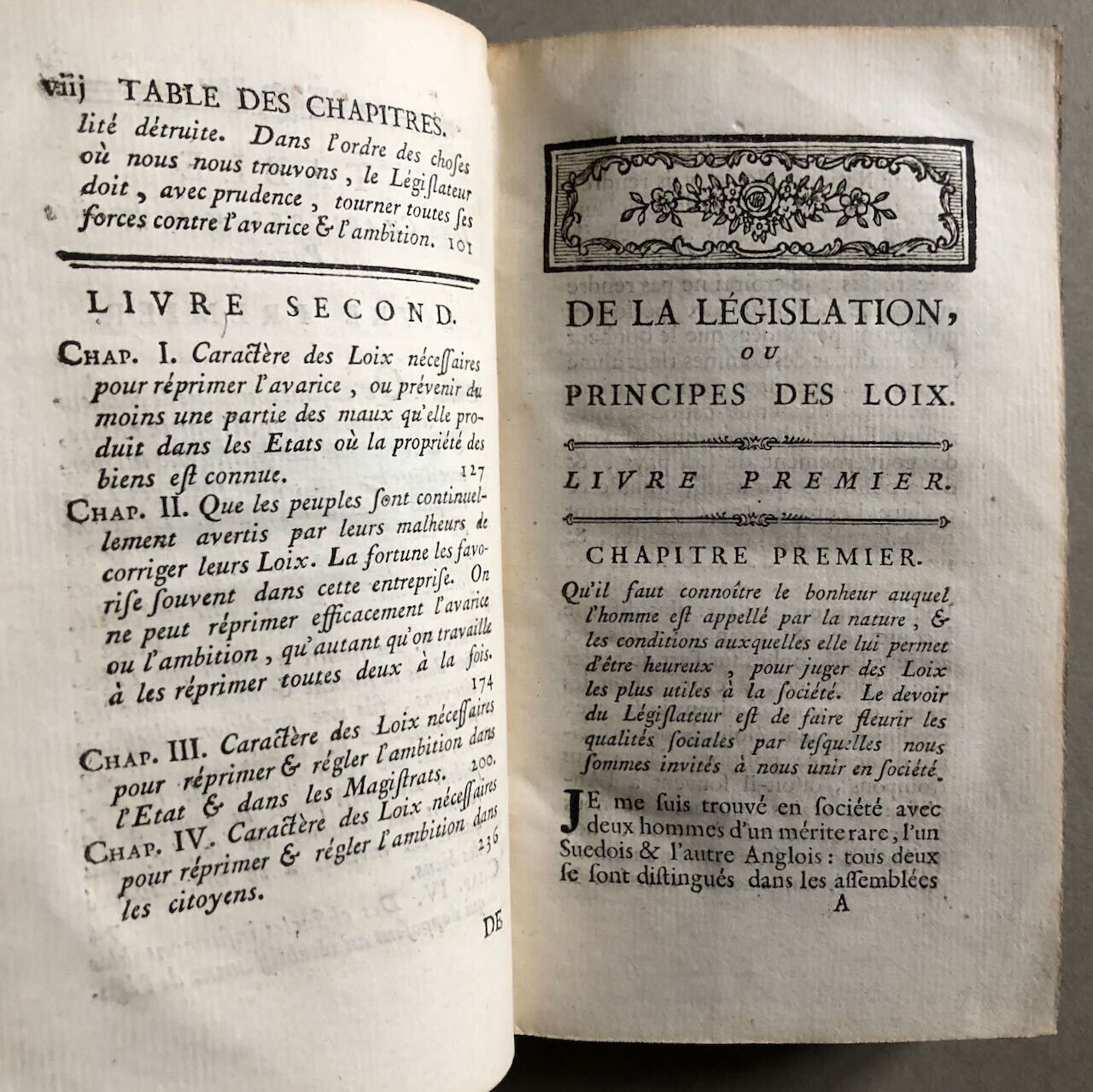 Abbé  de Mably — De la Législation ou principes des lois — é.o. — 1776.