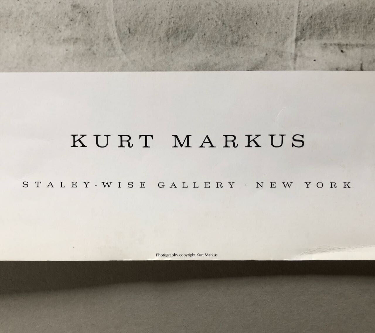 Kurt Markus — affiche de l'exposition à la galerie Staley-Wise à New York — 1987