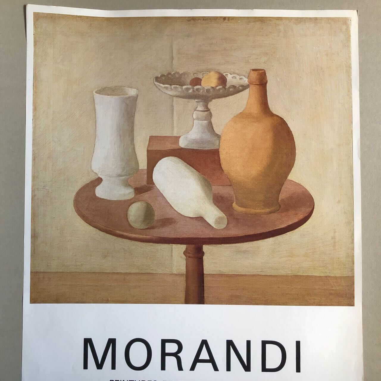 Giorgio Morandi —  affiche de l'exposition à l'hôtel de ville de Paris — 1987.