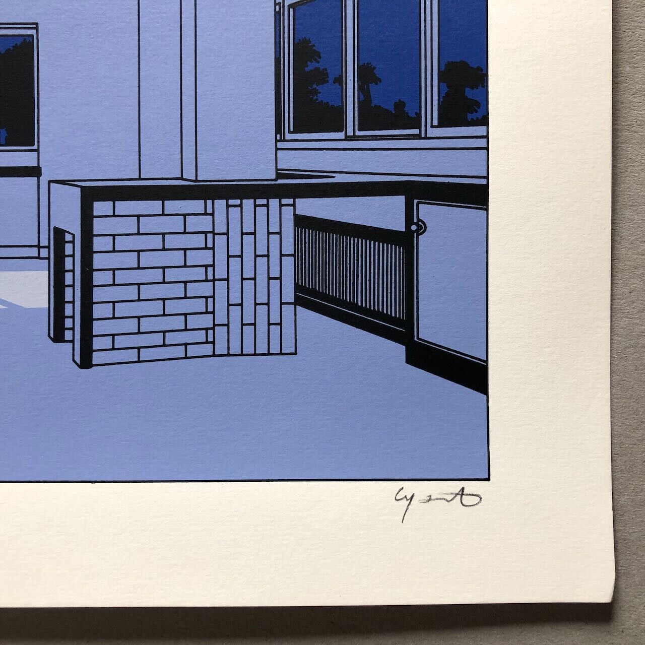 Jean-Pierre Lyonnet — La Villa Savoye — Le Corbusier — sérigraphie n°/250 signée
