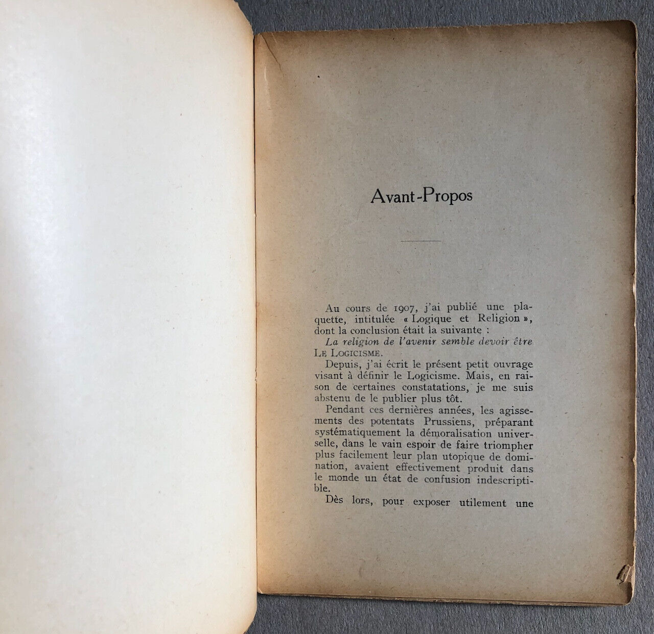 C.C. Calderon — Le Logicisme, origine, doctrine, organisation — Chantenay — 1915