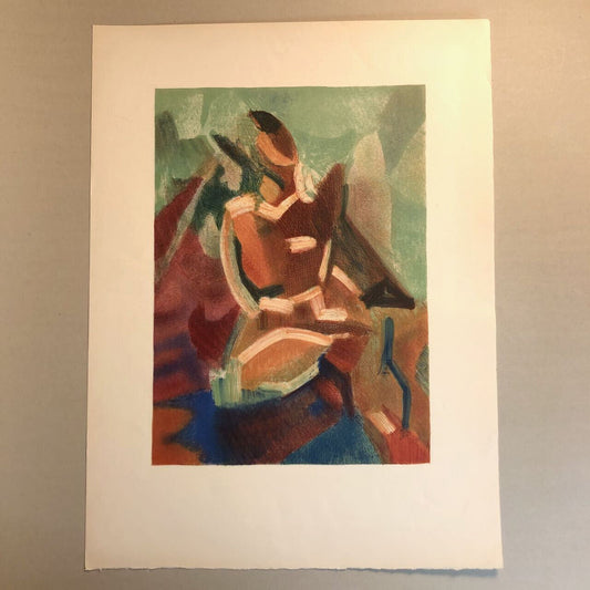 D'après Jacques Villon (1875-1963) — Femme assise — Lithographie / Arches 44x32