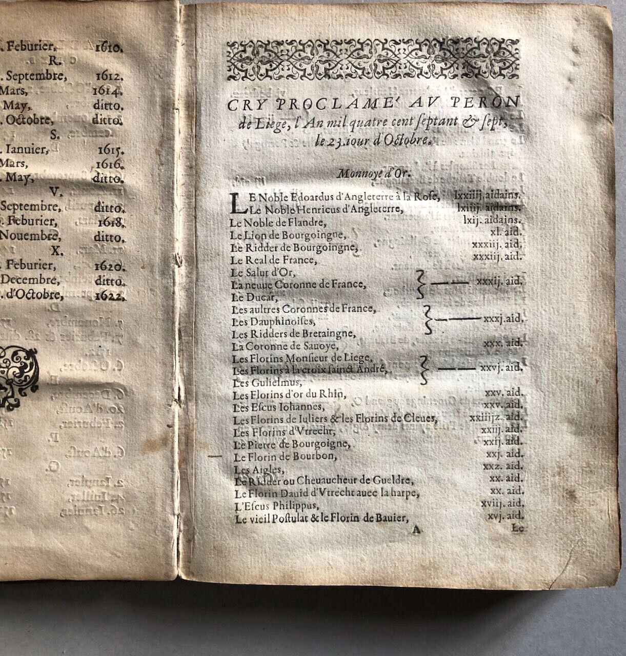 Vlierden — Edicts et publications des monnoyes forgees — Christian Ouwerx — 1623