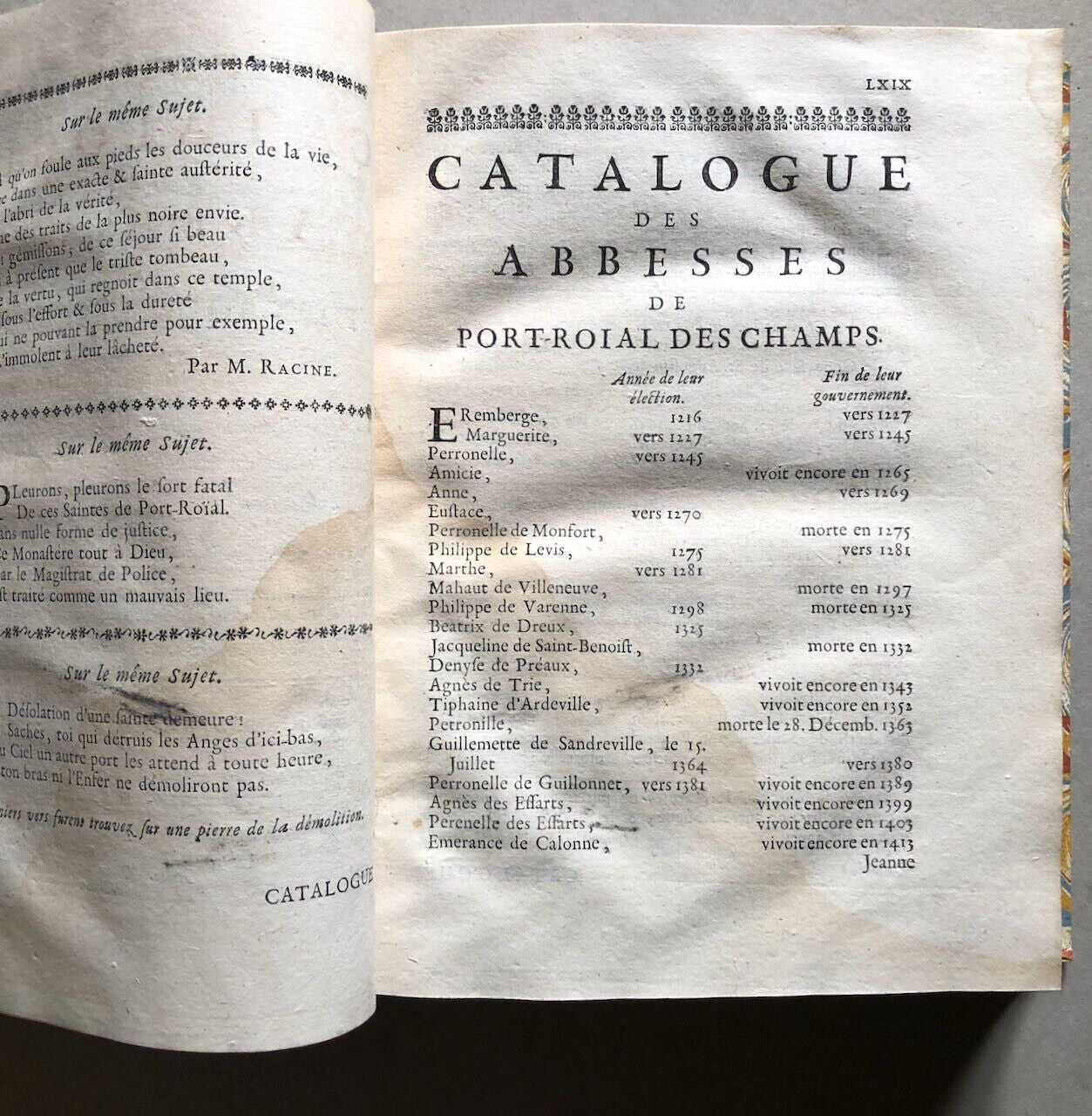 Nécrologe de l'abbaïe de […] Port-Roïal — é.o. — 28 pl. h.t. — Potgieter — 1723.