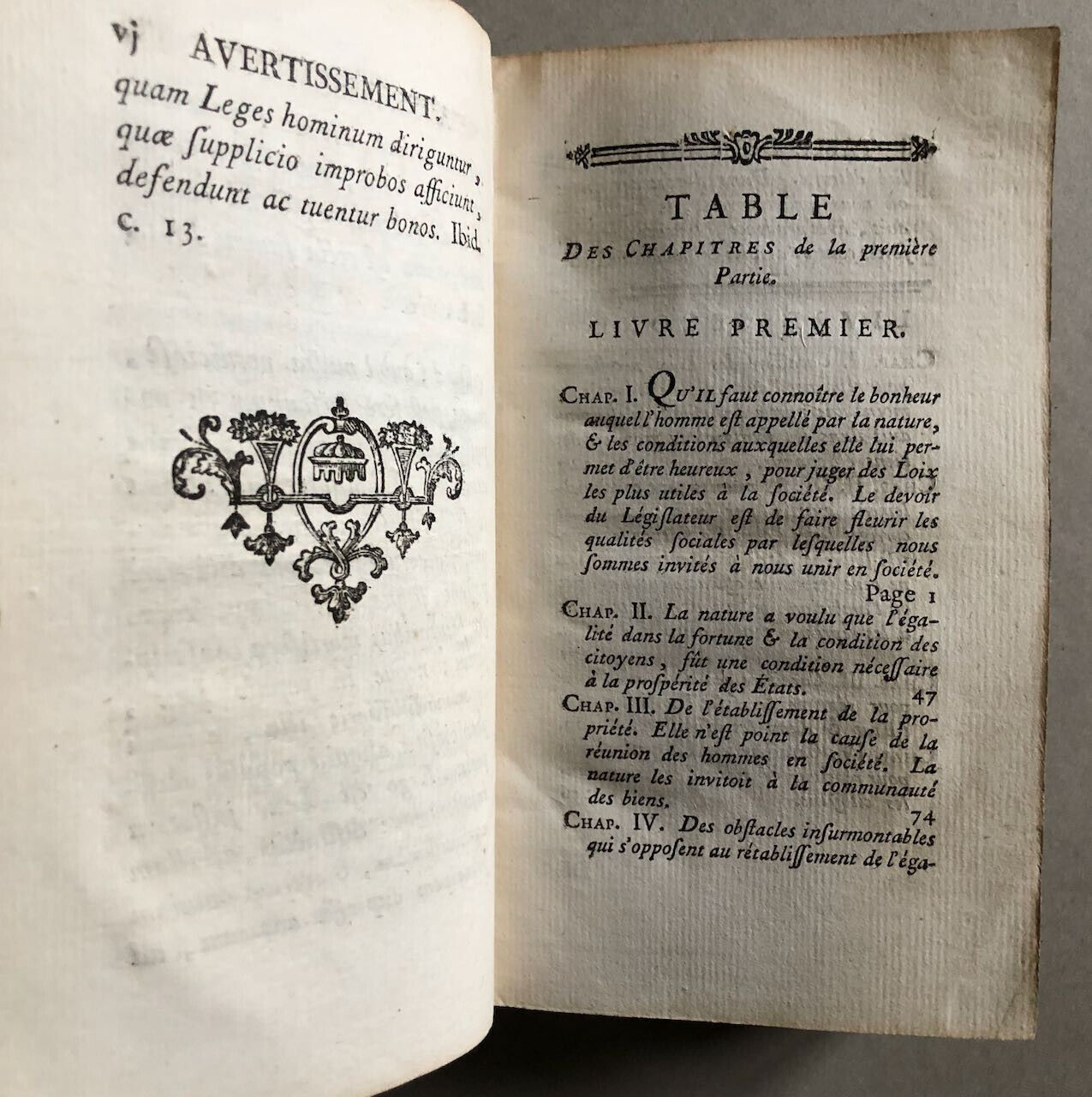 Abbé  de Mably — De la Législation ou principes des lois — é.o. — 1776.