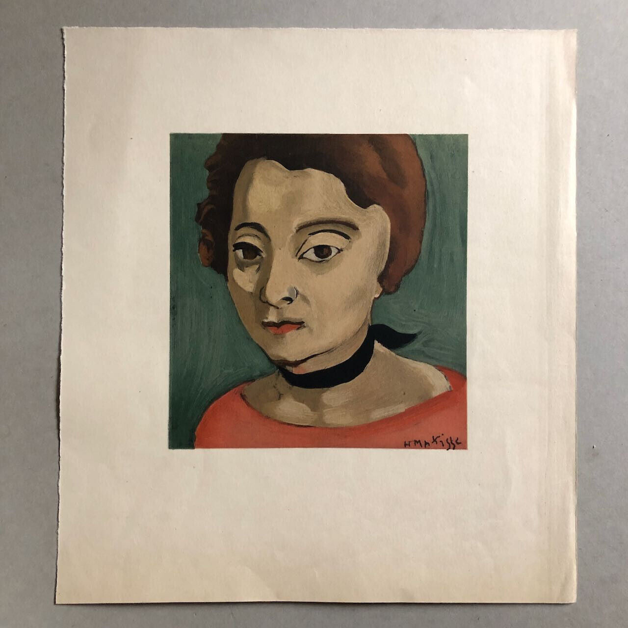 D'après Henri Matisse — Marguerite au ruban de velours noir — lithographie/vélin