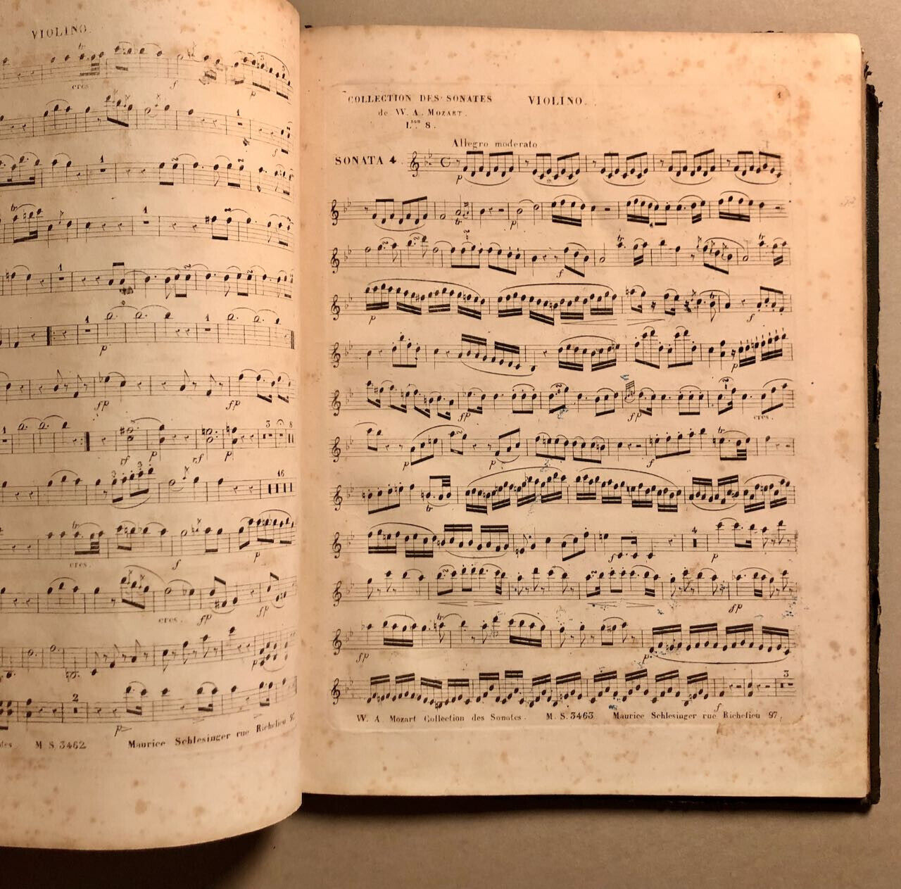 Wolfgang Amadeus Mozart — 11 sonates pour violon gravées — Brandus — circa 1850.